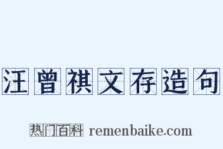 汪曾祺文存造句是什么意思的图片